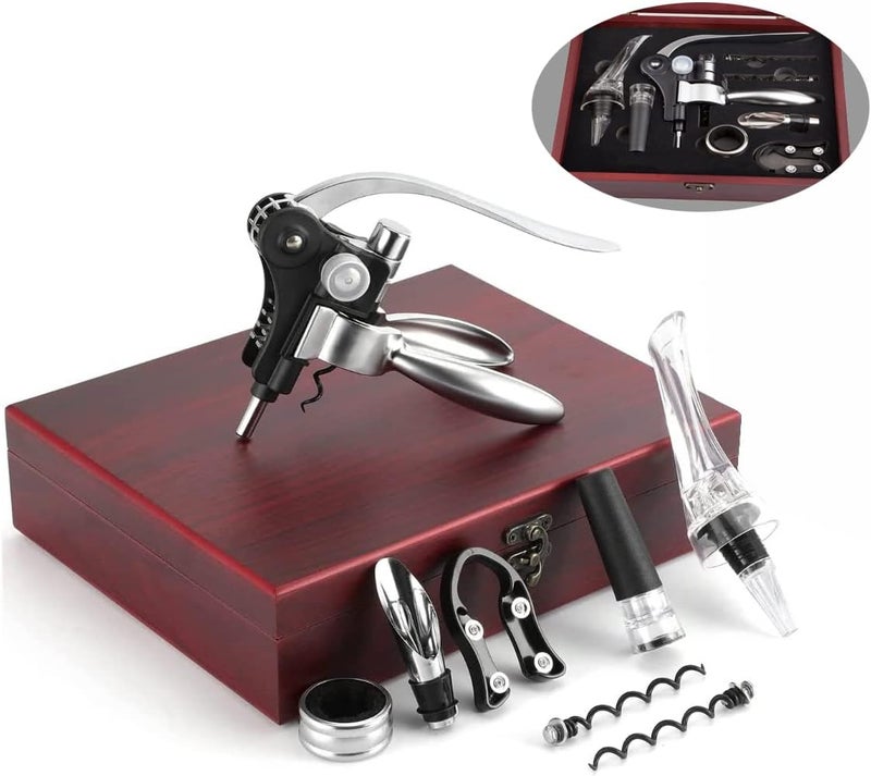Smaier Wine Opener,Wine Bottle Opener, Wine Accessories Areator Wine Opener Kit, Red wine Corkscrew Set with Wood Case,Wine Gift with Luxury Packaging - Image 2
